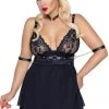 Cottelli Collection Bondage Cottelli Bondage Plus Size Babydoll Set Ladies Fetish Clothing