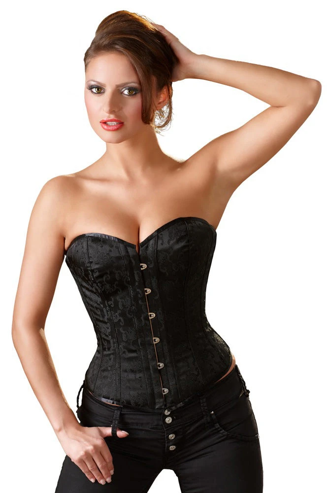 Cottelli Collection Cottelli Party Black Brocade Corset 4 Cottelli Collection Cottelli Party Black Brocade Corset