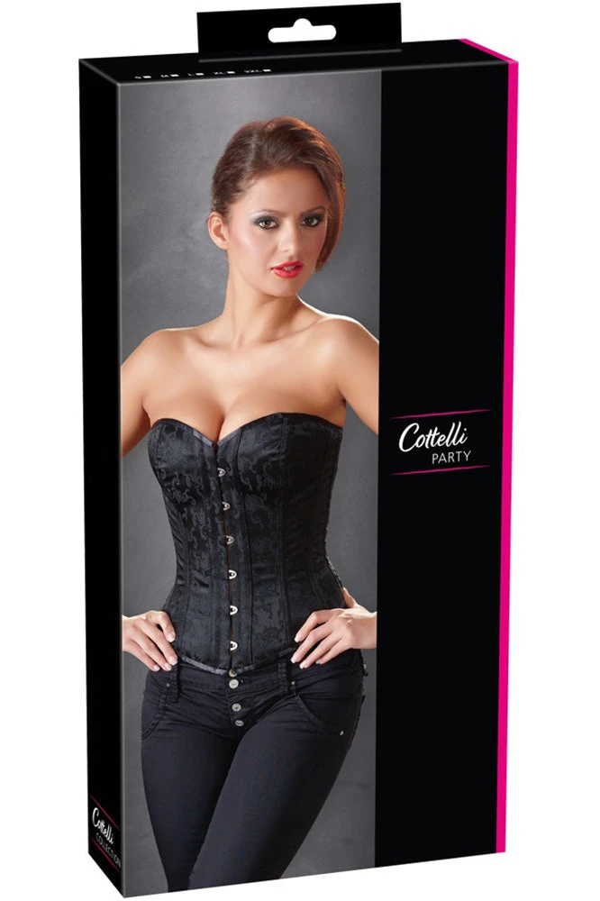 Cottelli Collection Cottelli Party Black Brocade Corset 3 Cottelli Collection Cottelli Party Black Brocade Corset