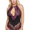 Cottelli Collection Cottelli Curves Plus Size Black Pink Body Body, Bodysuits, Teddies