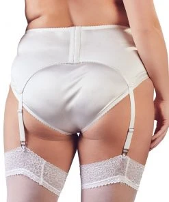 Cottelli Collection Cottelli Curves Plus Size White Suspender Belt (XL, 2XL, 4XL)