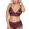 Cottelli Collection Cottelli Curves Red Black Set Lingerie Sets