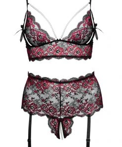 Cottelli Collection Cottelli Curves Red Black Set Lingerie Sets