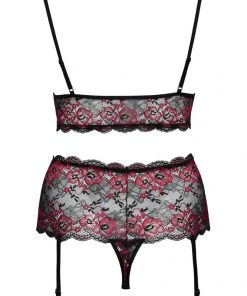 Cottelli Collection Cottelli Curves Red Black Set Lingerie Sets