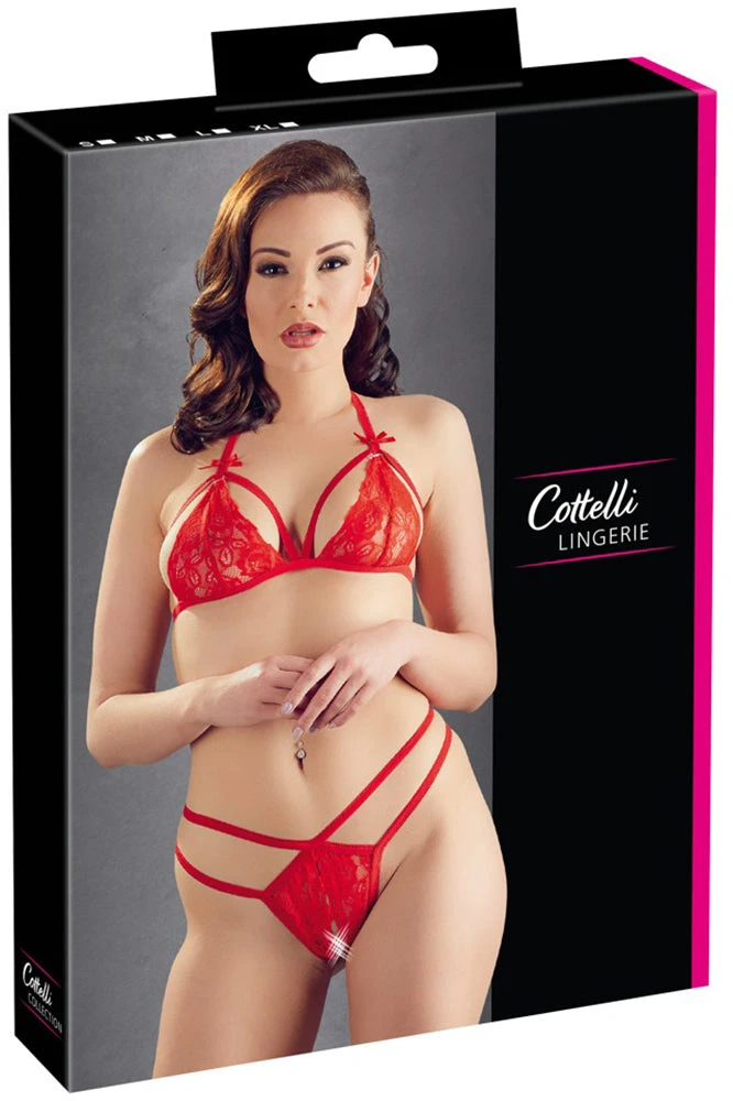 Cottelli Collection Lingerie Sets Cottelli Lingerie Lace Set Red 10 Cottelli Collection Lingerie Sets Cottelli Lingerie Lace Set Red