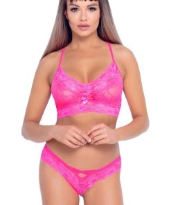 Cottelli Collection Cottelli Lingerie Pink Bra Set