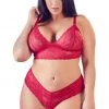 Cottelli Collection Plus Size Cottelli Curves Red Bra And Briefs 2XL
