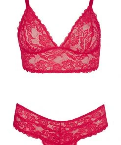 Cottelli Collection Plus Size Cottelli Curves Red Bra And Briefs 2XL