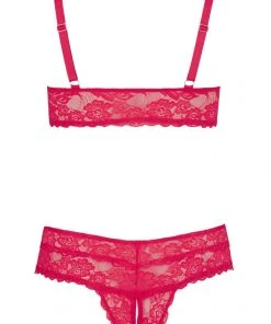Cottelli Collection Plus Size Cottelli Curves Red Bra And Briefs 2XL