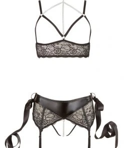 Cottelli Collection Bondage Ladies Fetish Clothing Cottelli Bondage Bra Set For Bondage Games