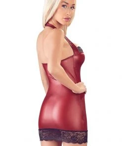 Cottelli Collection Halterneck Dress Red Ladies Fetish Clothing