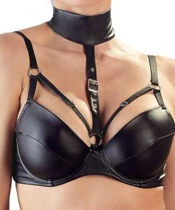 Cottelli Collection Cottelli Lingerie Wetlook Suspender Set