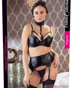 Cottelli Collection Cottelli Lingerie Wetlook Suspender Set