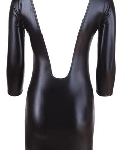 Cottelli Collection Wetlook Dress Black Ladies Fetish Clothing