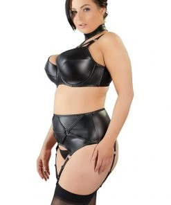 Cottelli Collection Plus Size 3-piece Wetlook Set Ladies Fetish Clothing