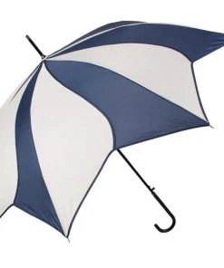 Soake Cream And Navy Swirl Walking Stick Umbrella