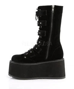 Gothic Boots Demonia DAMNED-225 Boots Black Velvet