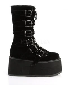 Gothic Boots Demonia DAMNED-225 Boots Black Velvet