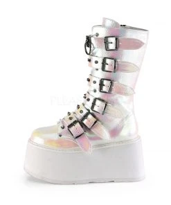 All Footwear Demonia DAMNED-225 Boots Pearl