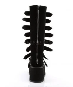 Demonia DAMNED 318 Boots Black Velvet