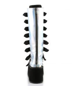 All Footwear Demonia DAMNED-318 Boots Silver