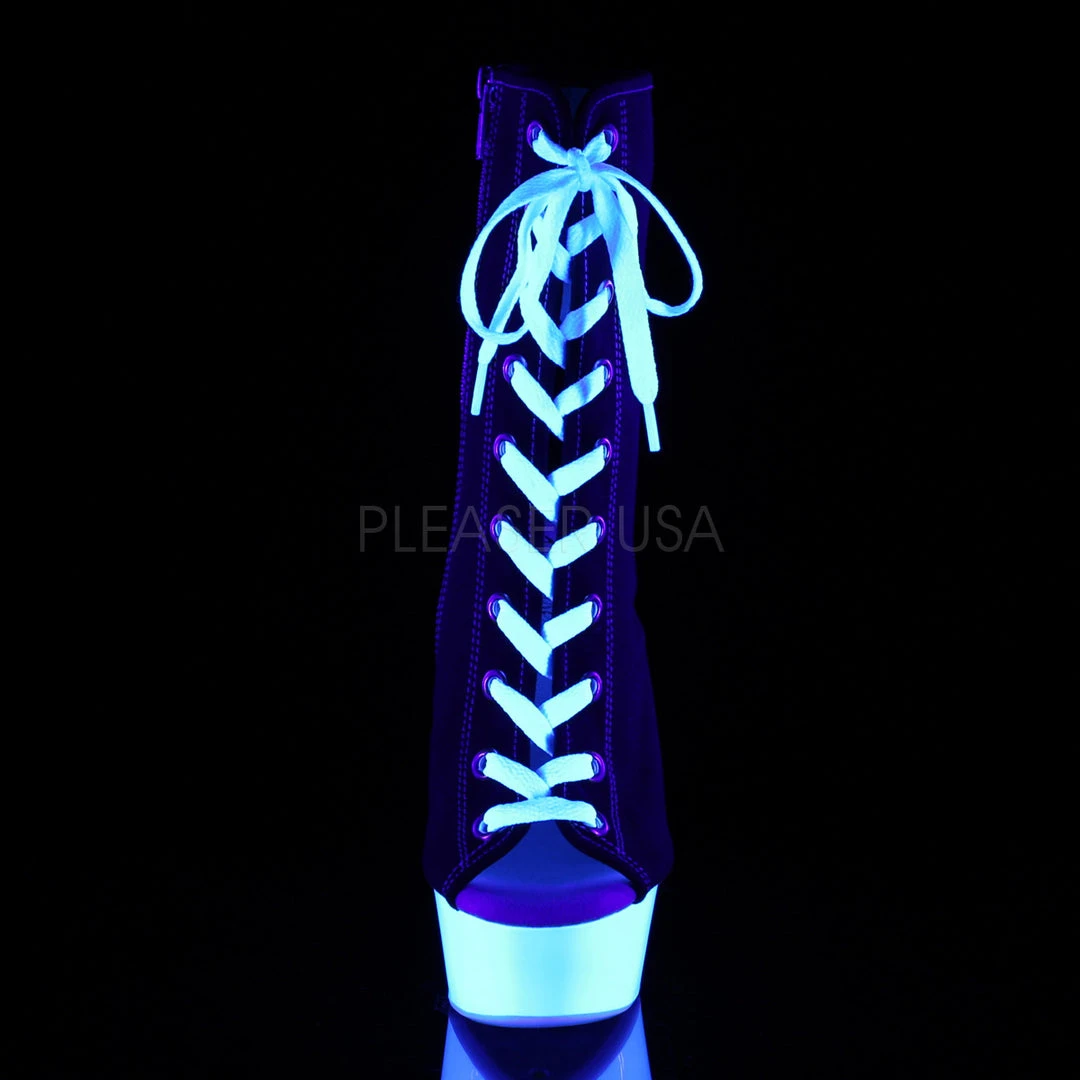 Pleaser DELIGHT-1016SK Boots Black Canvas 4 Pleaser DELIGHT-1016SK Boots Black Canvas