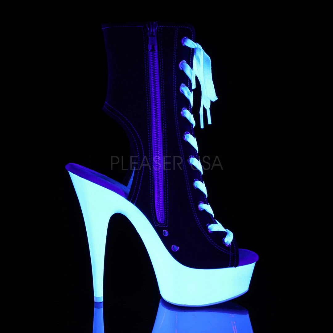 Pleaser DELIGHT-1016SK Boots Black Canvas 7 Pleaser DELIGHT-1016SK Boots Black Canvas