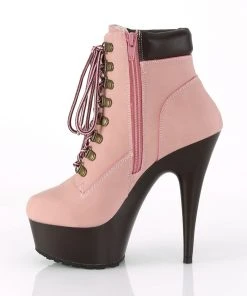 Pleaser DELIGHT 600TL 02 Boots Pink Nubuck All Footwear