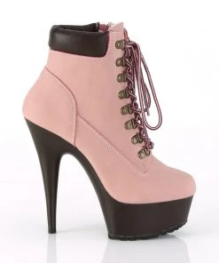 Pleaser DELIGHT 600TL 02 Boots Pink Nubuck All Footwear