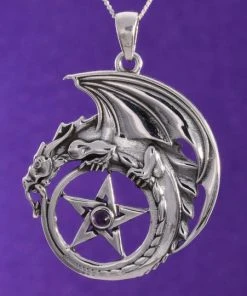 Seventh Sense Dragon With Pentagram Pendant Silver