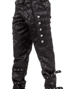 Dark Star Black Brocade Trousers Mens Gothic Clothing