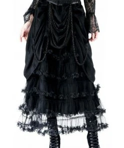 Dark In Love Tiered Net Gothic Skirt Ladies Gothic Clothing