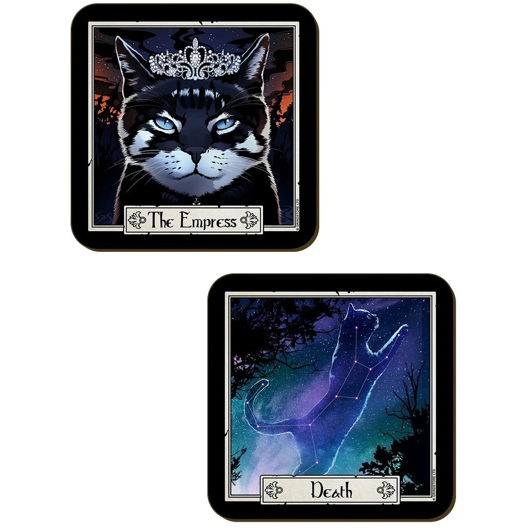 Grind Dining & Barware Deadly Tarot Felis Coaster Set 4 Grind Dining & Barware Deadly Tarot Felis Coaster Set
