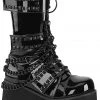 Demonia TRASHVILLE 138 Patent Boots Gothic Boots