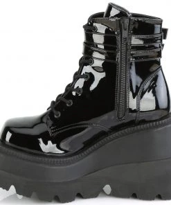 Demonia Shaker 52 Boots Patent Gothic Boots