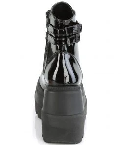Demonia Shaker 52 Boots Patent Gothic Boots