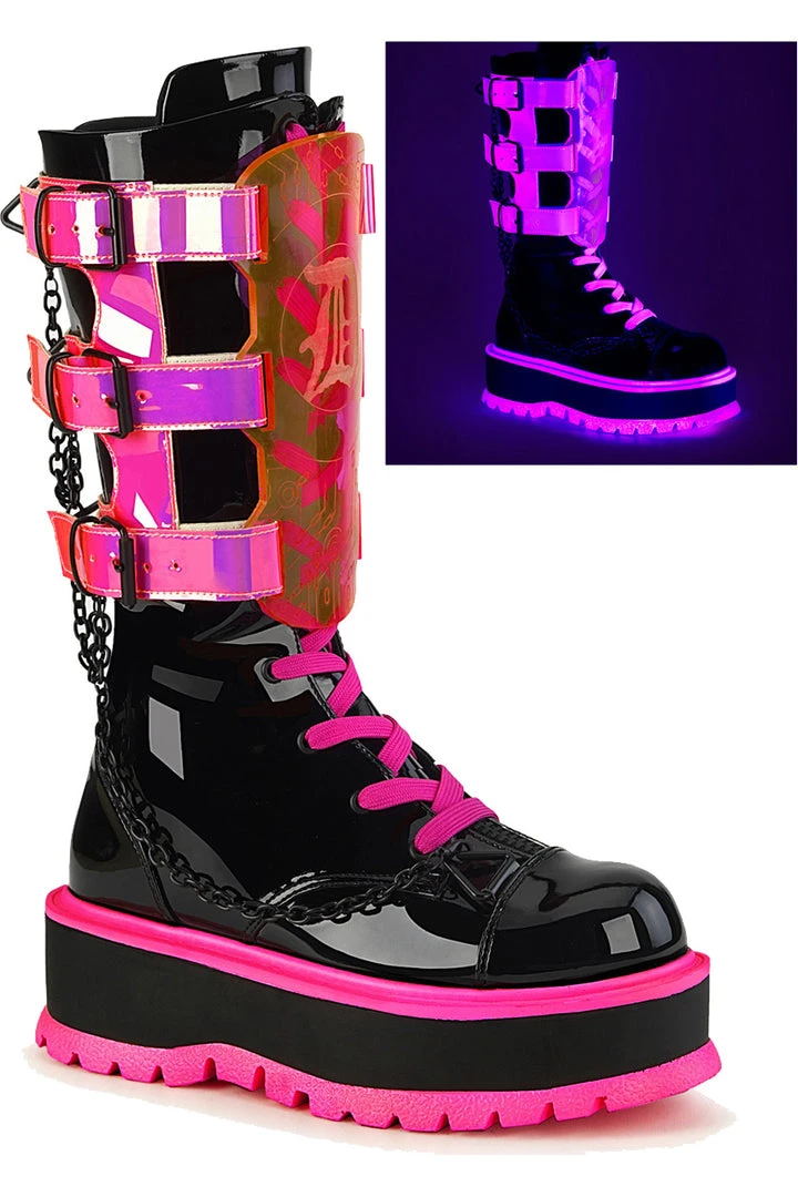Demonia SLACKER 156 Pink Boots Gothic Boots 3 Demonia SLACKER 156 Pink Boots Gothic Boots