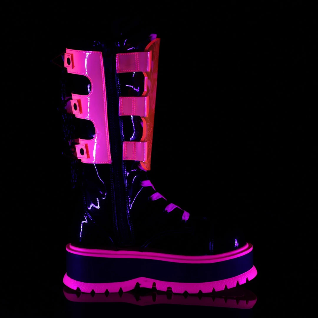 Demonia SLACKER 156 Pink Boots Gothic Boots 7 Demonia SLACKER 156 Pink Boots Gothic Boots