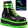 Demonia Slacker 52 Green Boots Gothic Boots