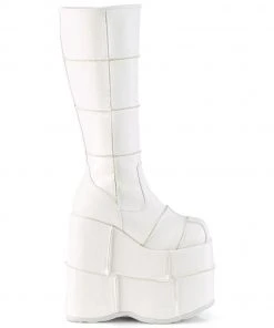 Demonia STACK 301 White Boots Mens Fetish Boots