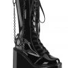 Demonia SWING 150 Black Patent Boots