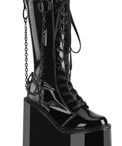 Demonia SWING 150 Black Patent Boots