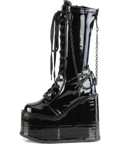 Demonia SWING 150 Black Patent Boots