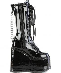 Demonia SWING 150 Black Patent Boots