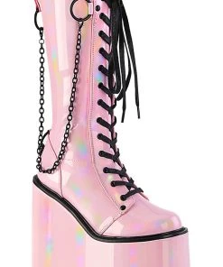 Demonia SWING 150 Pink Patent Boots