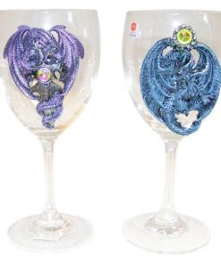 Crystal Dragon Wine Glass Blue