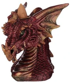 Puckator All Homeware Dragons Head Backflow Incense Burner Red