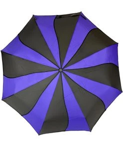 Soake Gothic Accessories Purple And Black Swirl Folding Umbrella