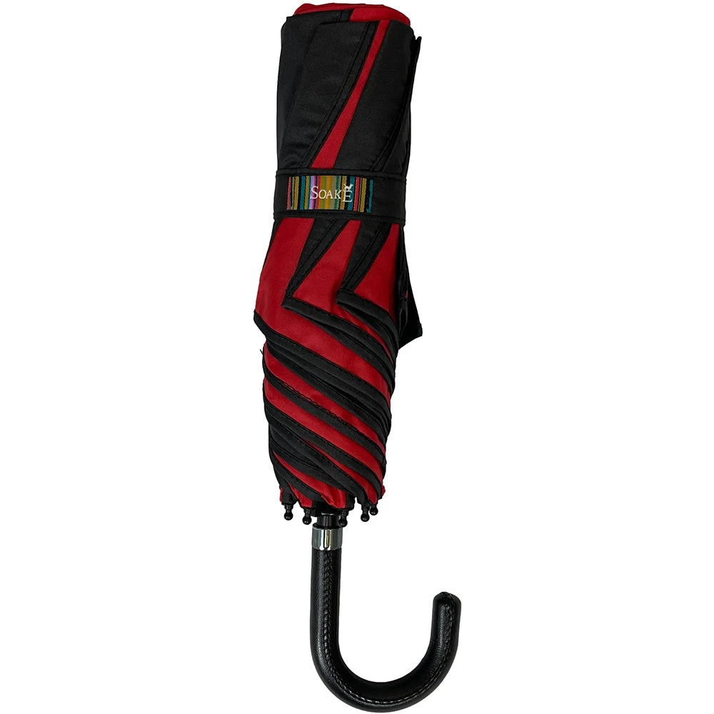 Soake Red And Black Swirl Folding Umbrella 6 Soake Red And Black Swirl Folding Umbrella