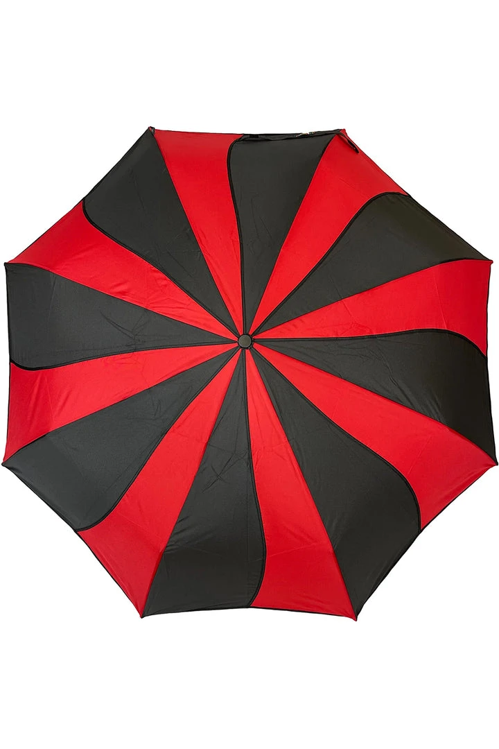 Soake Red And Black Swirl Folding Umbrella 3 Soake Red And Black Swirl Folding Umbrella